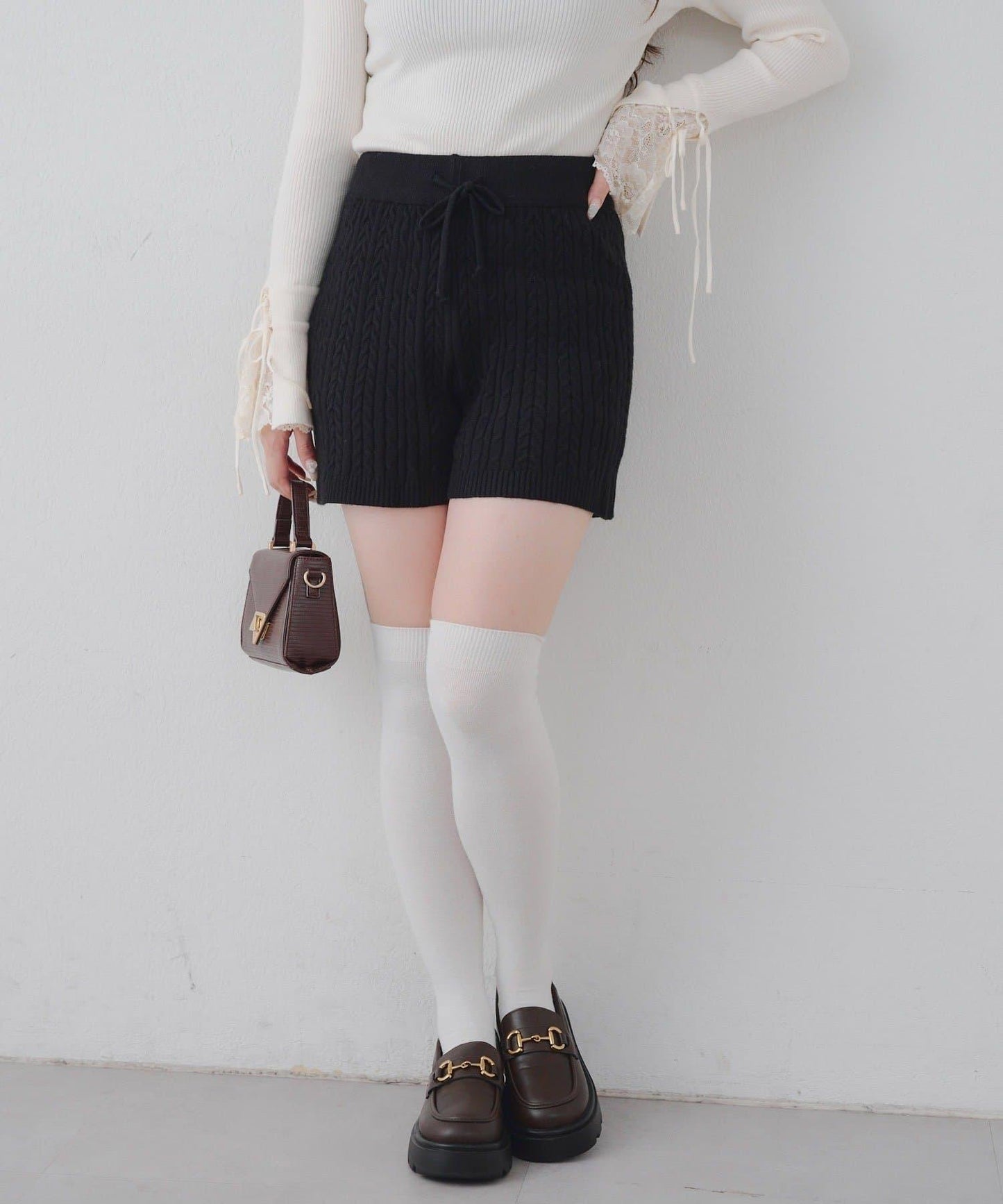 麻花編織針織短褲