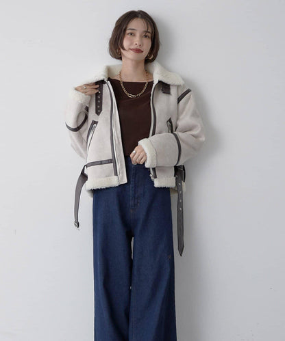 【nane】羊毛飛行夾克