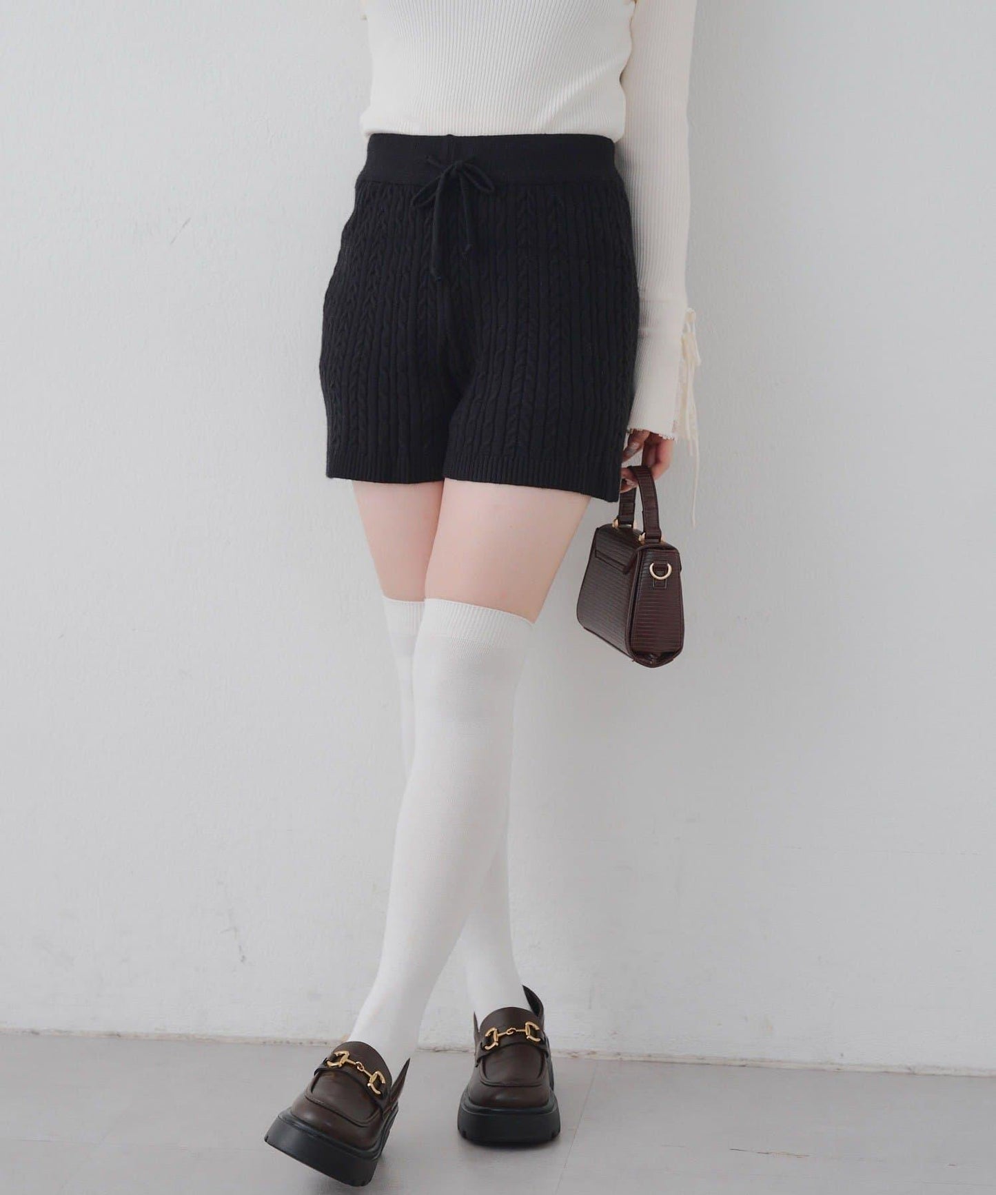 麻花編織針織短褲