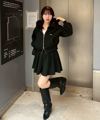 【上下套裝】毛絨連帽衫套裝