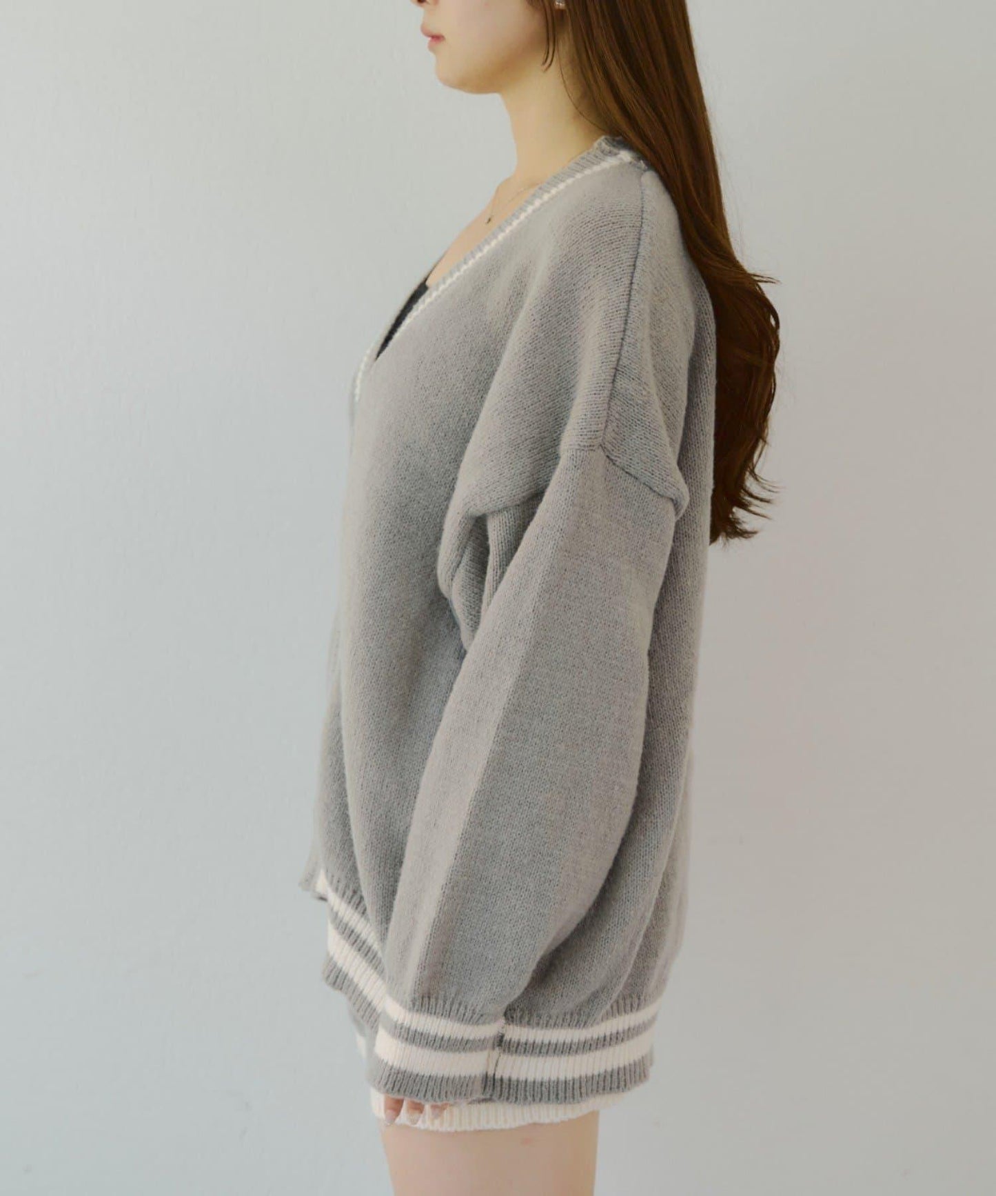 【套裝】拉鍊開衫&針織長褲套裝