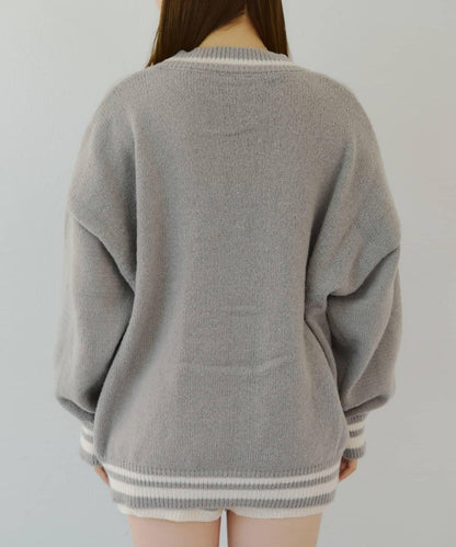 【套裝】拉鍊開衫&針織長褲套裝