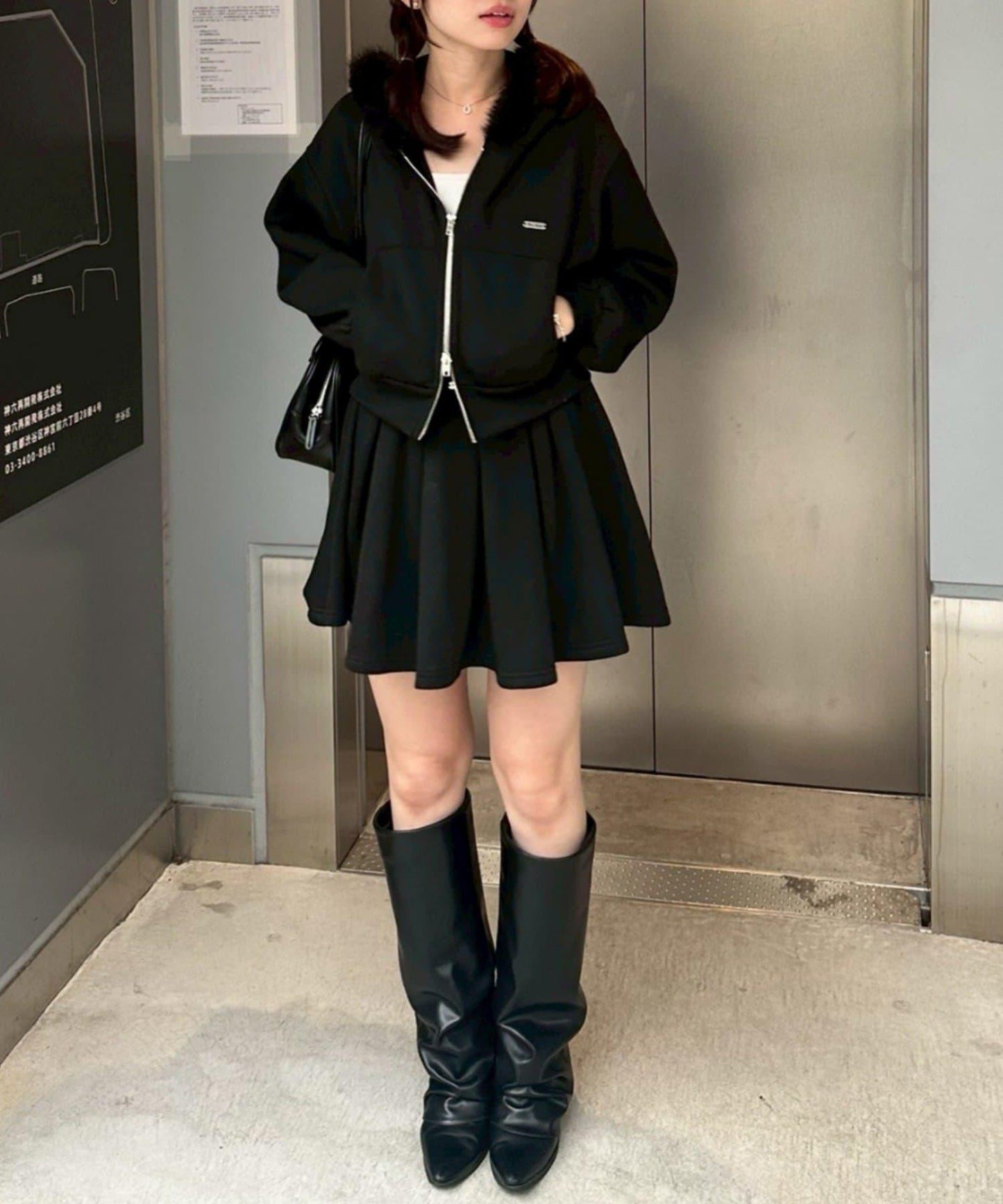 【上下套裝】毛絨連帽衫套裝