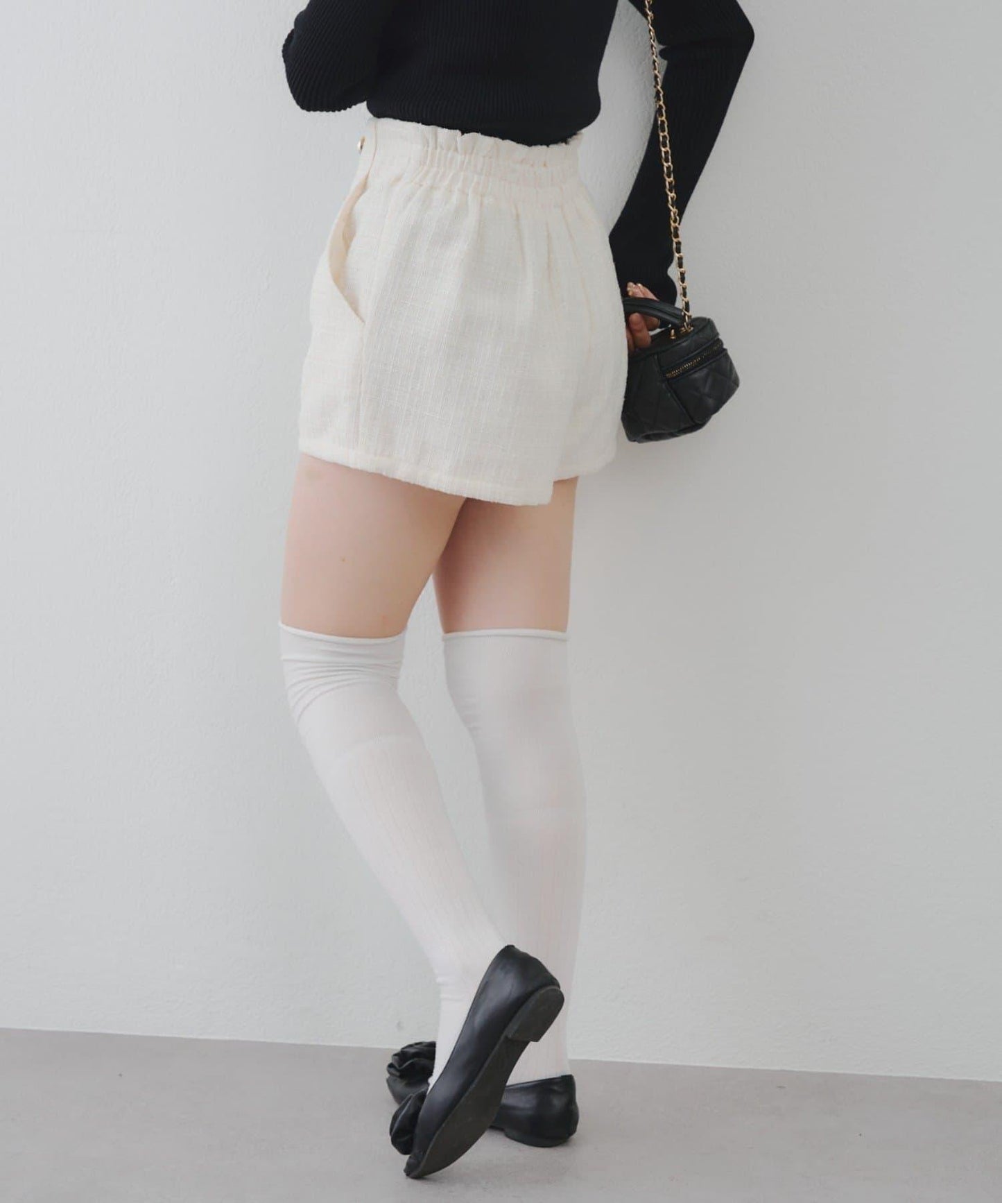 【套裝可搭配】金色紐扣粗花呢短褲