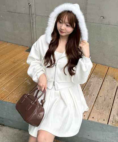【上下套裝】毛絨連帽衫套裝