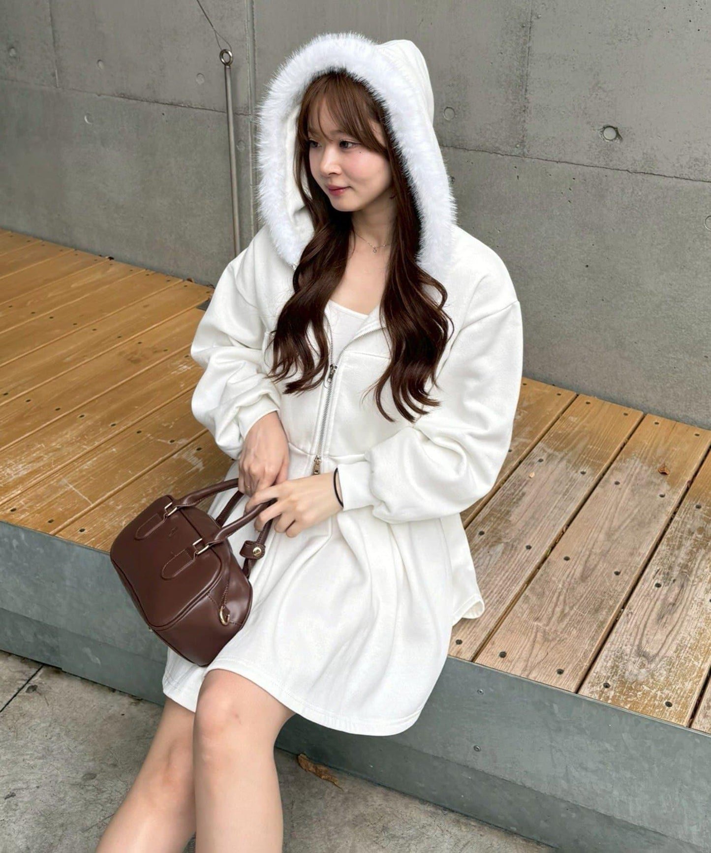 【上下套裝】毛絨連帽衫套裝