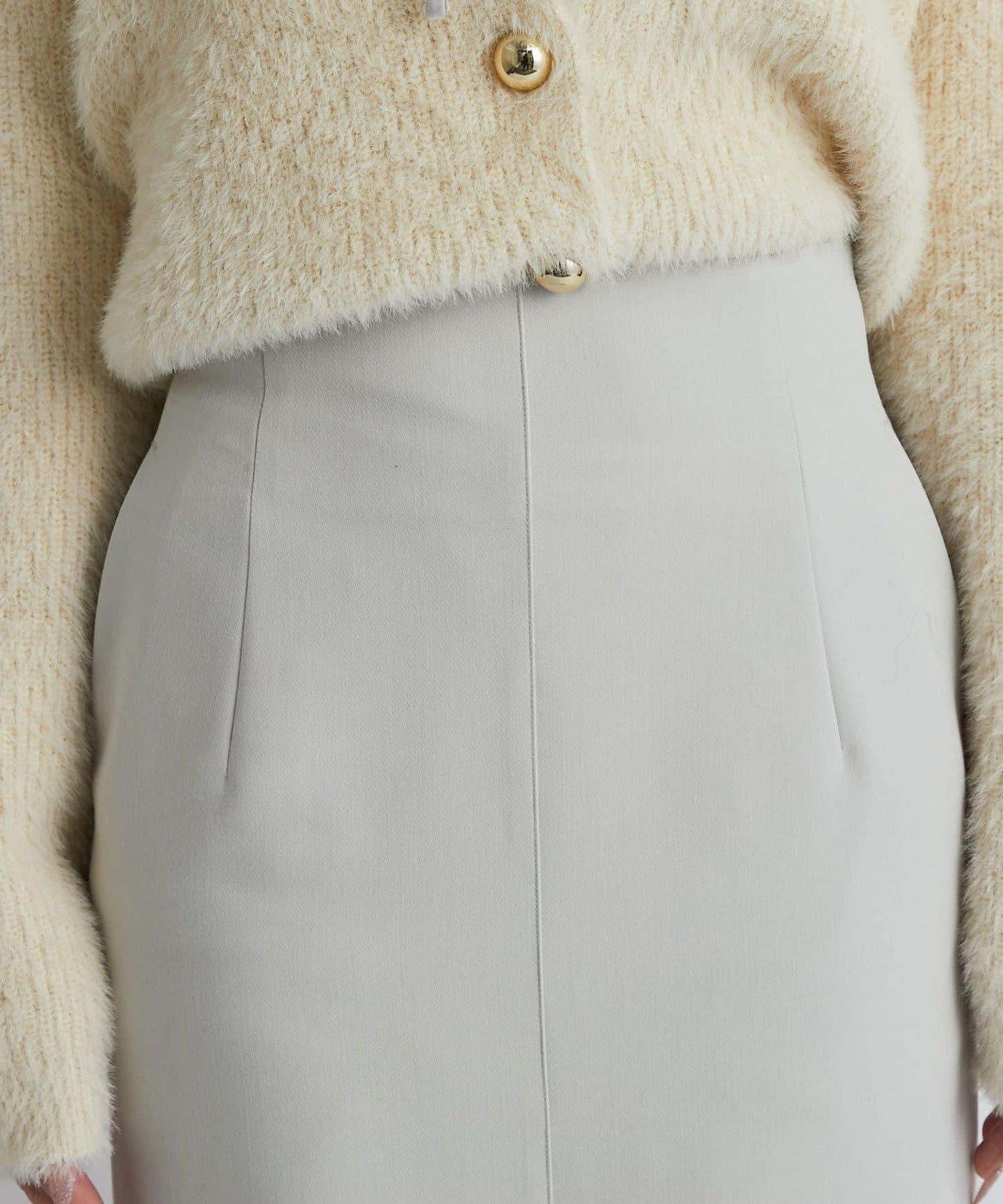 雙層斜紋窄版長裙