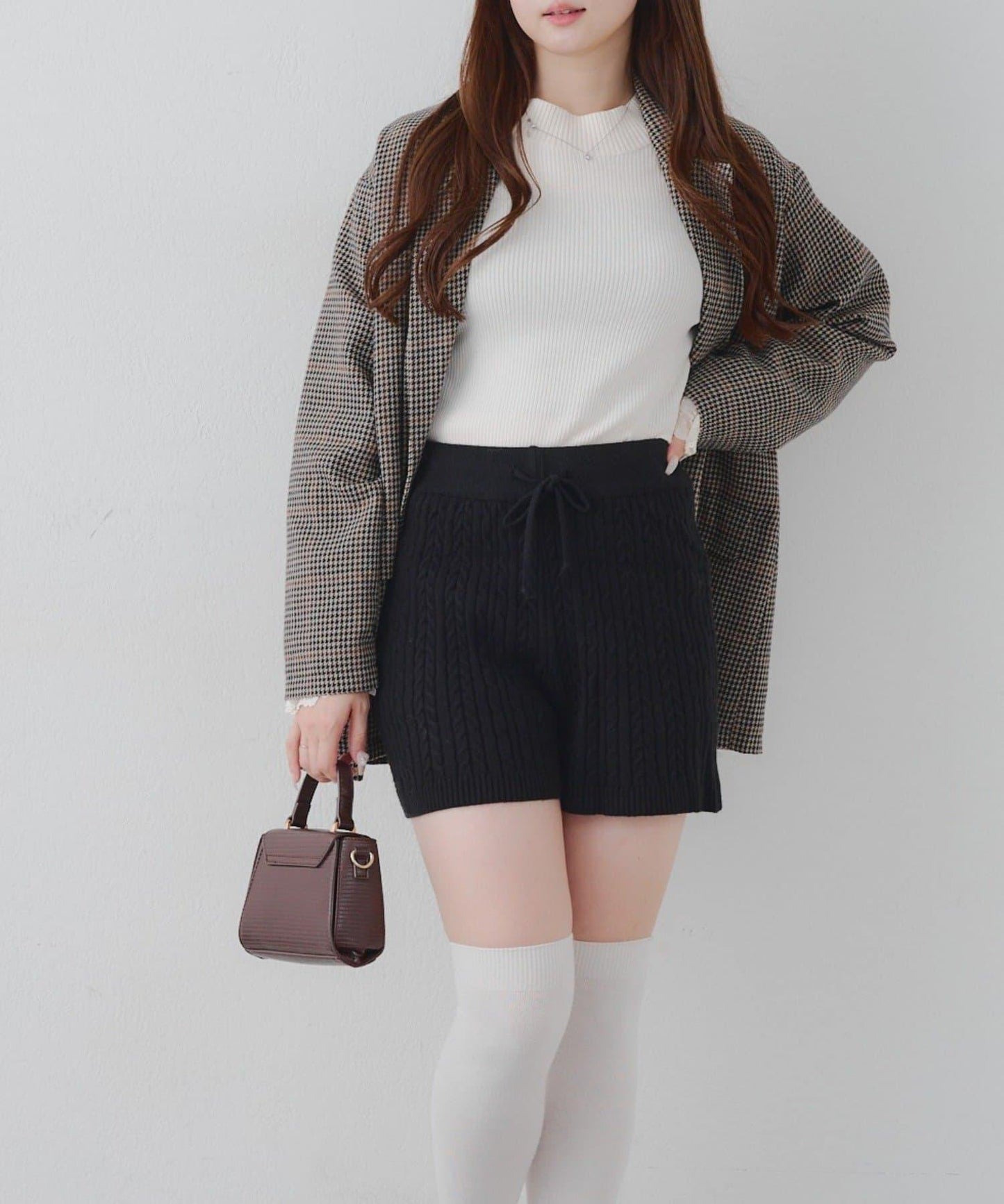 麻花編織針織短褲