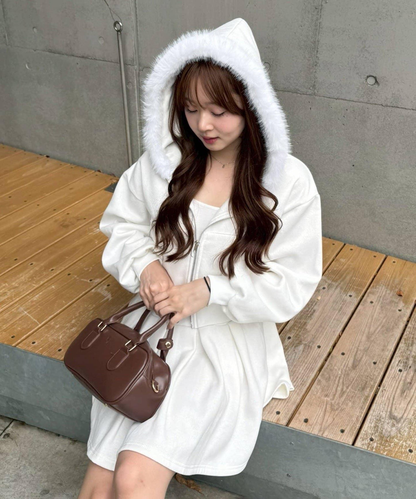 【上下套裝】毛絨連帽衫套裝