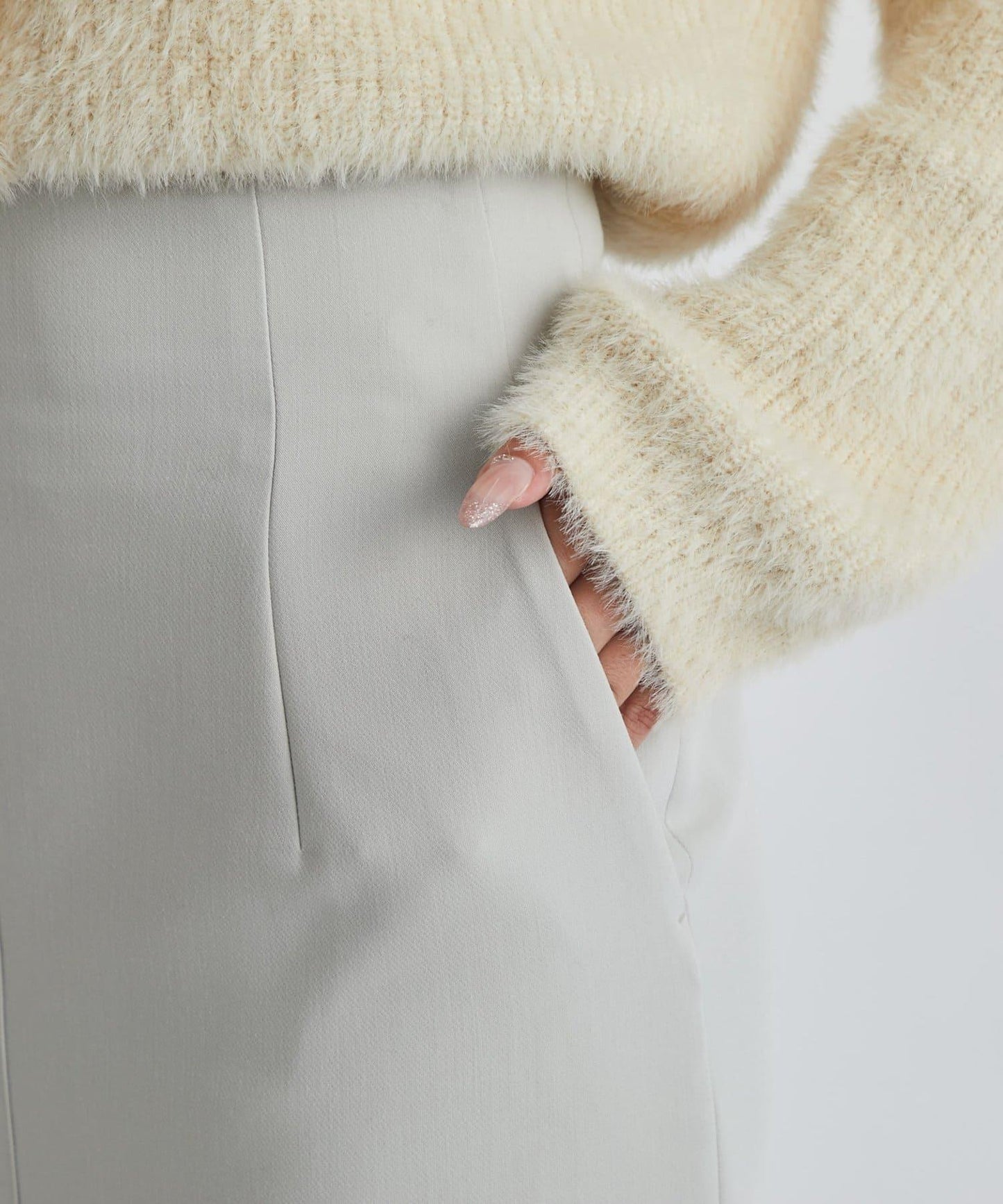 雙層斜紋窄版長裙