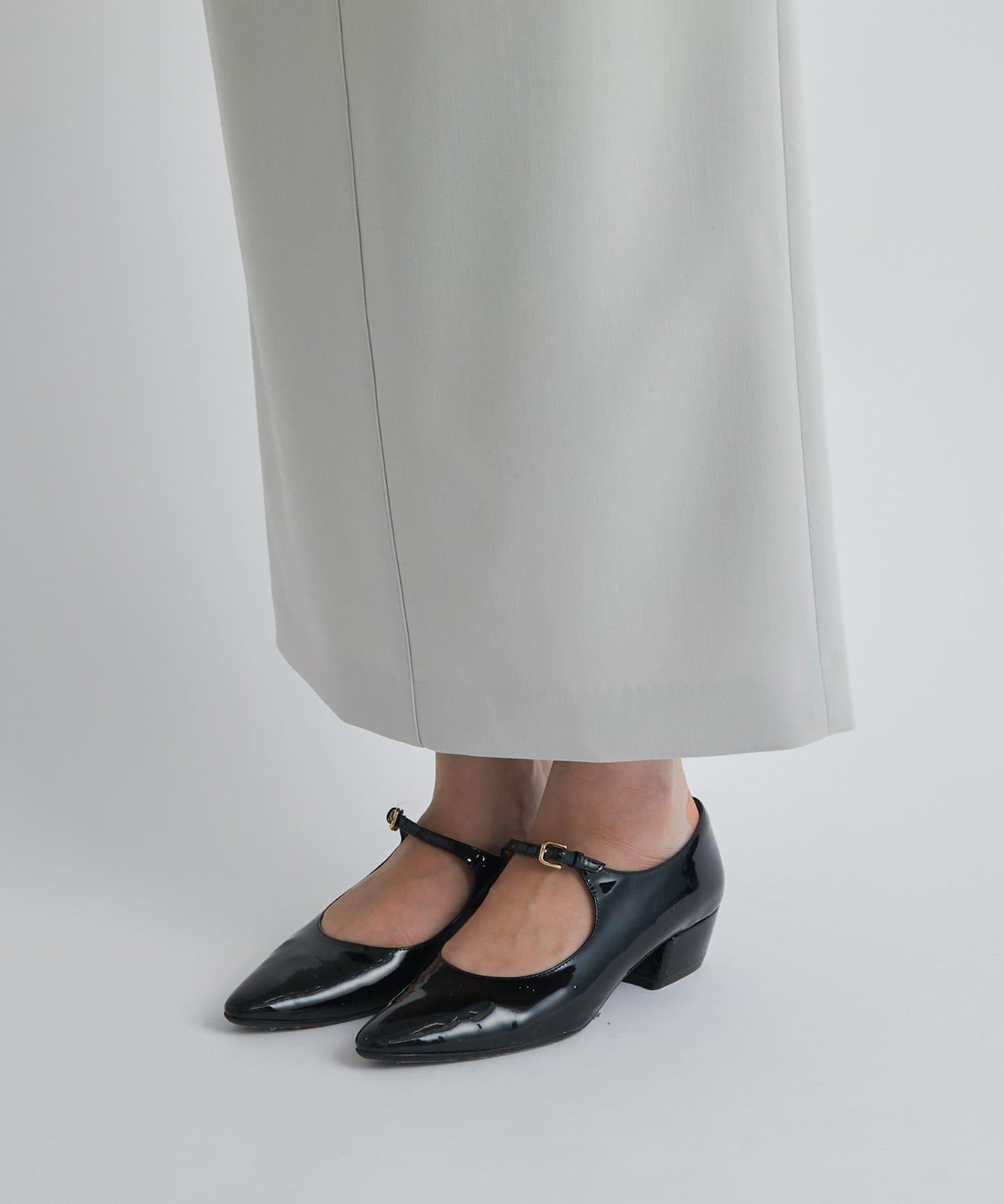 雙層斜紋窄版長裙