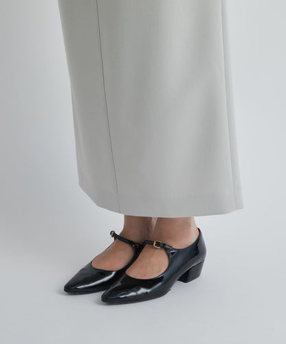 雙層斜紋窄版長裙