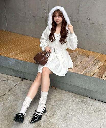 【上下套裝】毛絨連帽衫套裝