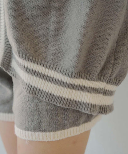 【套裝】拉鍊開衫&針織長褲套裝