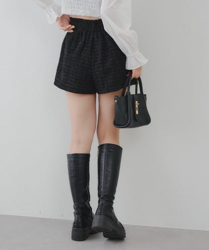 【套裝可搭配】金色紐扣粗花呢短褲
