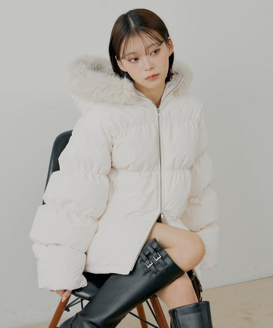 【贈品活動對象】可拆卸毛絨中長款寬鬆棉服