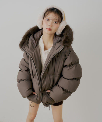 【贈品活動對象】可拆卸毛絨中長款寬鬆棉服