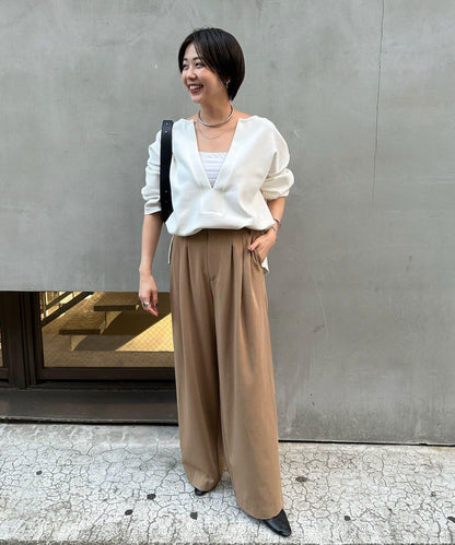 【與網紅@tsuru00聯名】【人氣飆升！】3褶西裝休閒褲