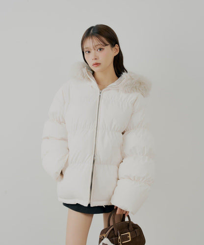 【贈品活動對象】可拆卸毛絨中長款寬鬆棉服