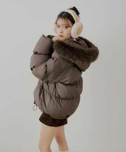 【贈品活動對象】可拆卸毛絨中長款寬鬆棉服