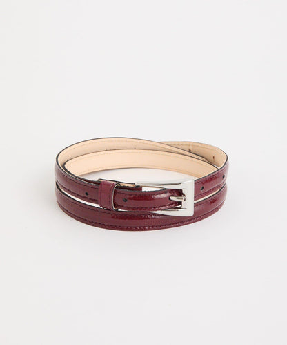 【優雅光澤感】漆皮腰帶