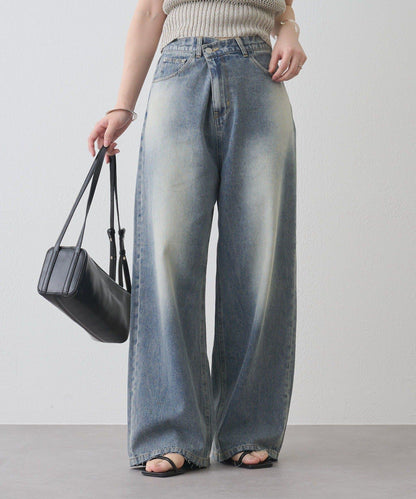 剪裁做舊牛仔布