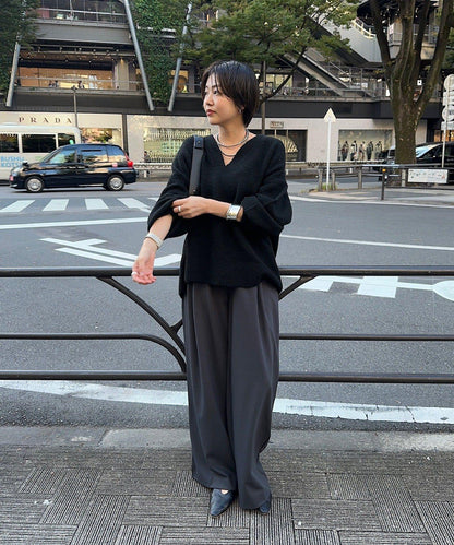 【與網紅@tsuru00聯名】【人氣飆升！】3褶西裝休閒褲