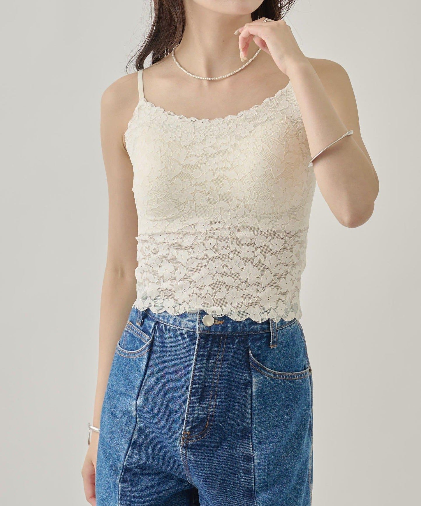 帶胸墊蕾絲吊帶背心