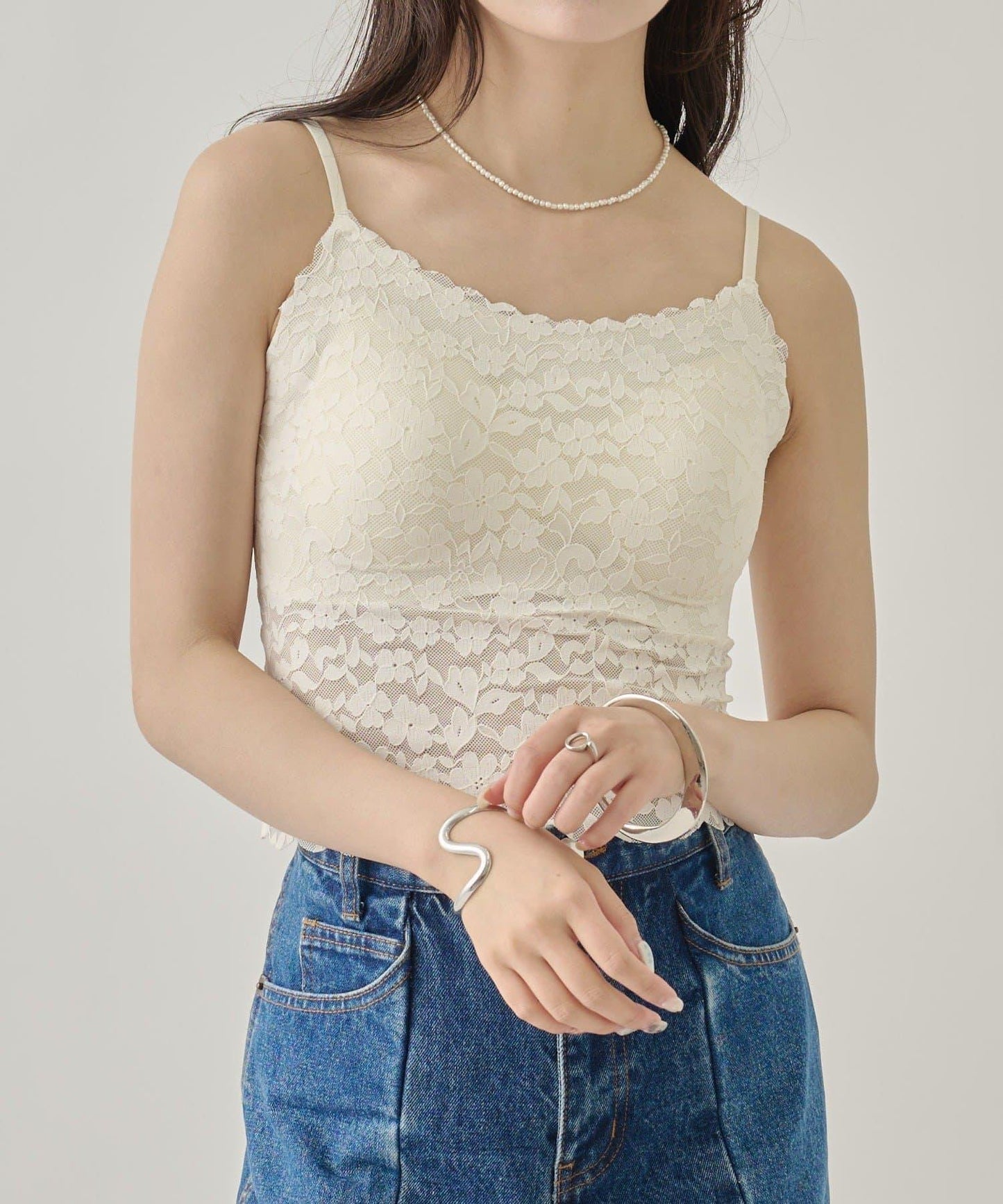 帶胸墊蕾絲吊帶背心