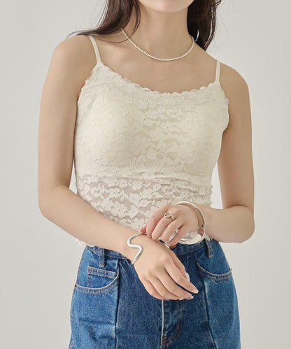 帶胸墊蕾絲吊帶背心