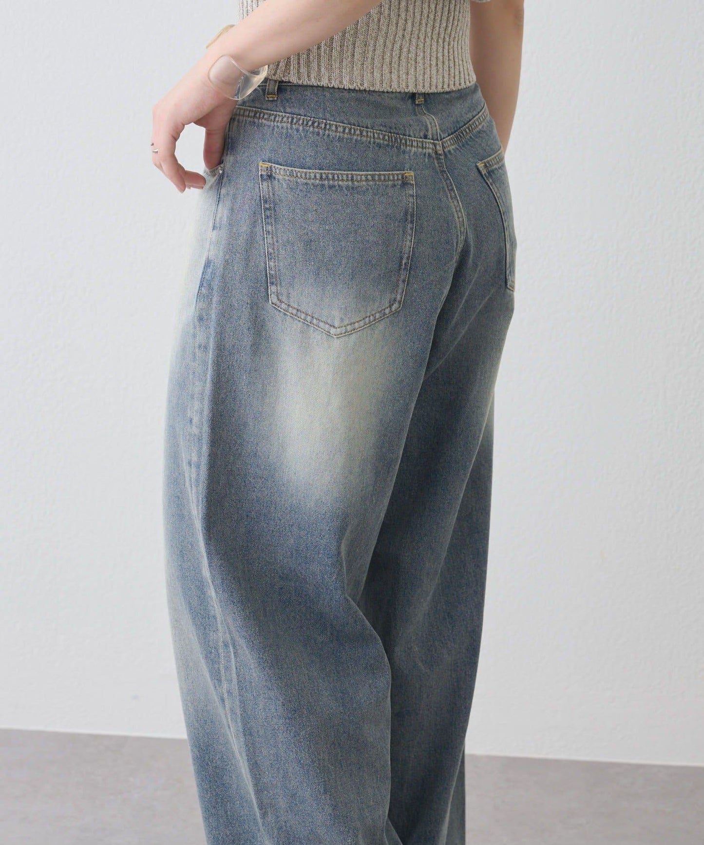 剪裁做舊牛仔布