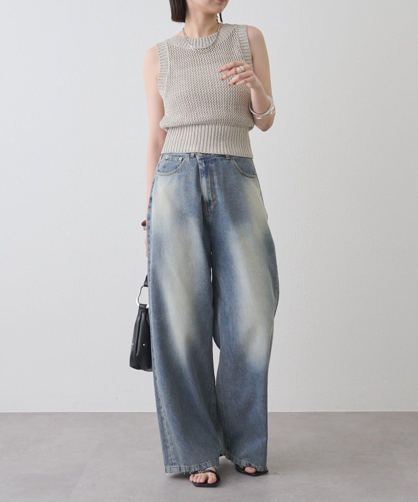 剪裁做舊牛仔布