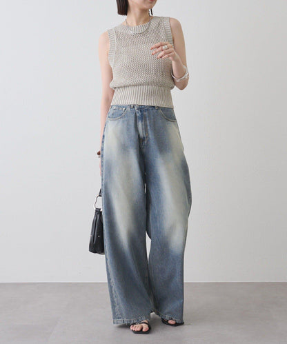 剪裁做舊牛仔布