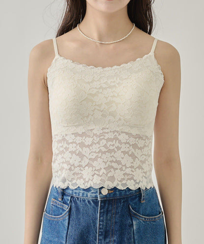 帶胸墊蕾絲吊帶背心