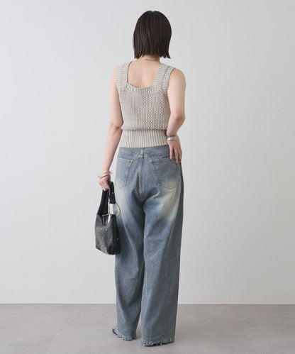 剪裁做舊牛仔布