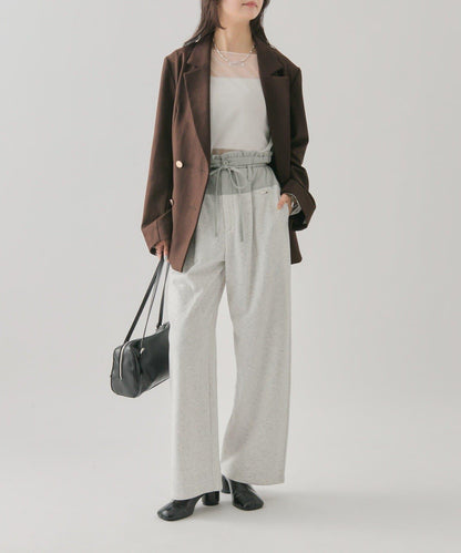 高腰拼接休閒褲