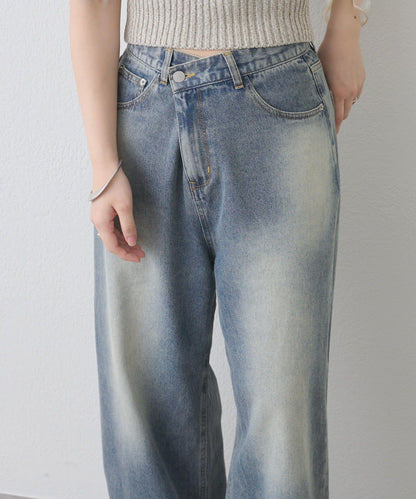 剪裁做舊牛仔布