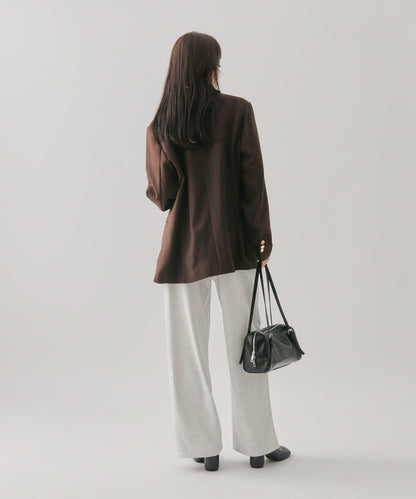 高腰拼接休閒褲