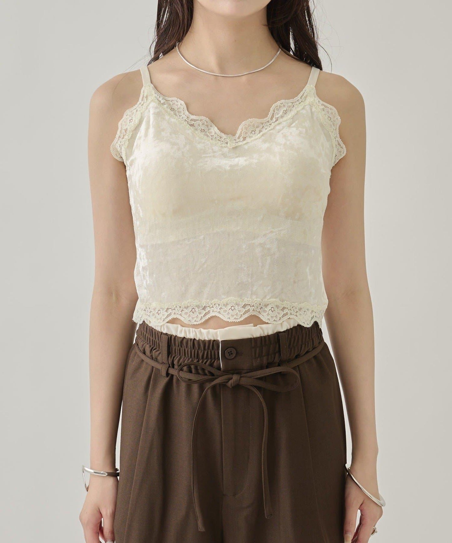 帶胸墊天鵝絨吊帶背心