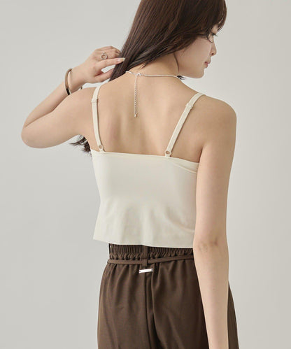 帶胸墊天鵝絨吊帶背心