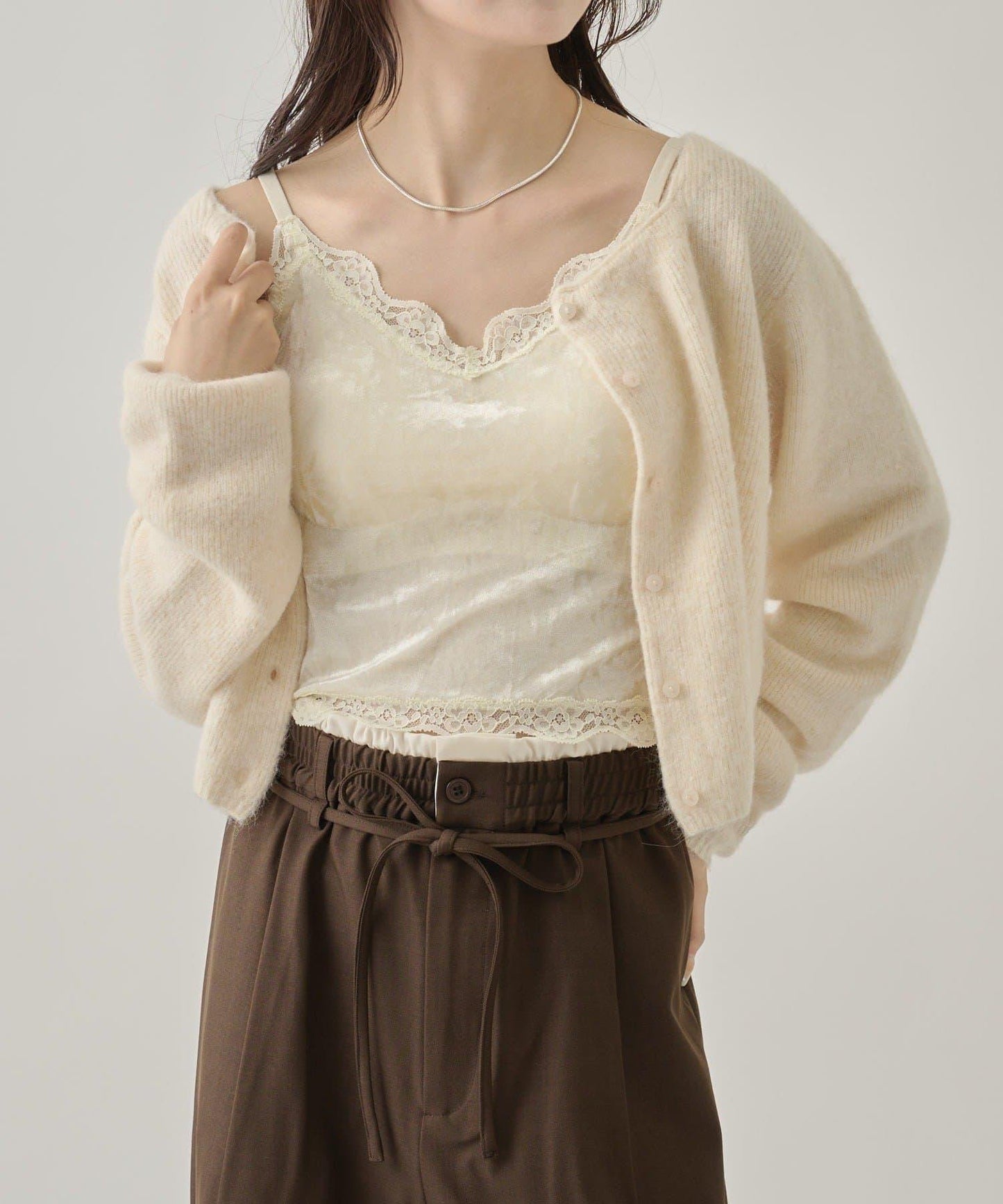 帶胸墊天鵝絨吊帶背心