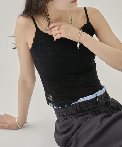 帶胸墊蕾絲吊帶背心