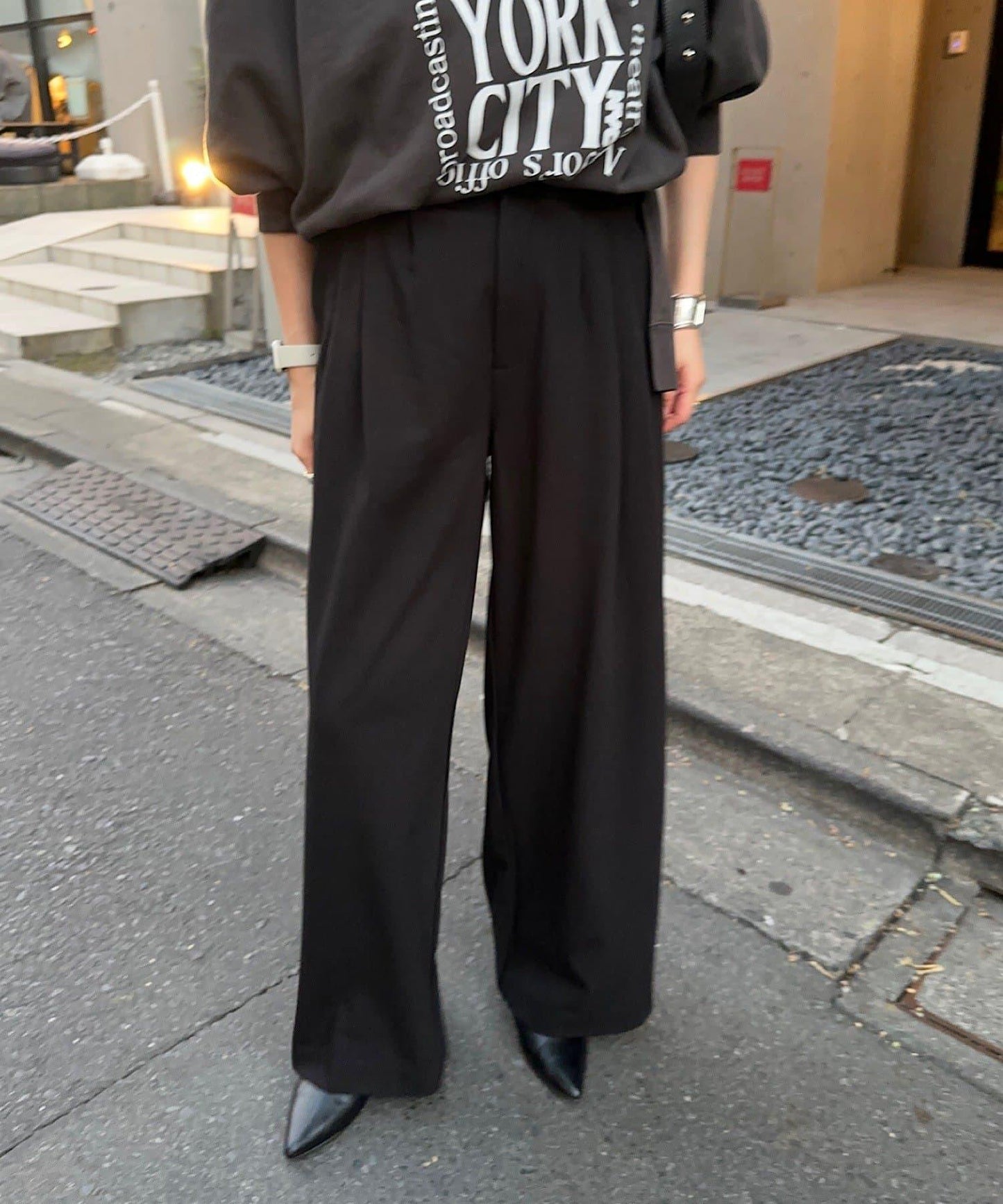 【與網紅@tsuru00聯名】【人氣飆升！】3褶西裝休閒褲