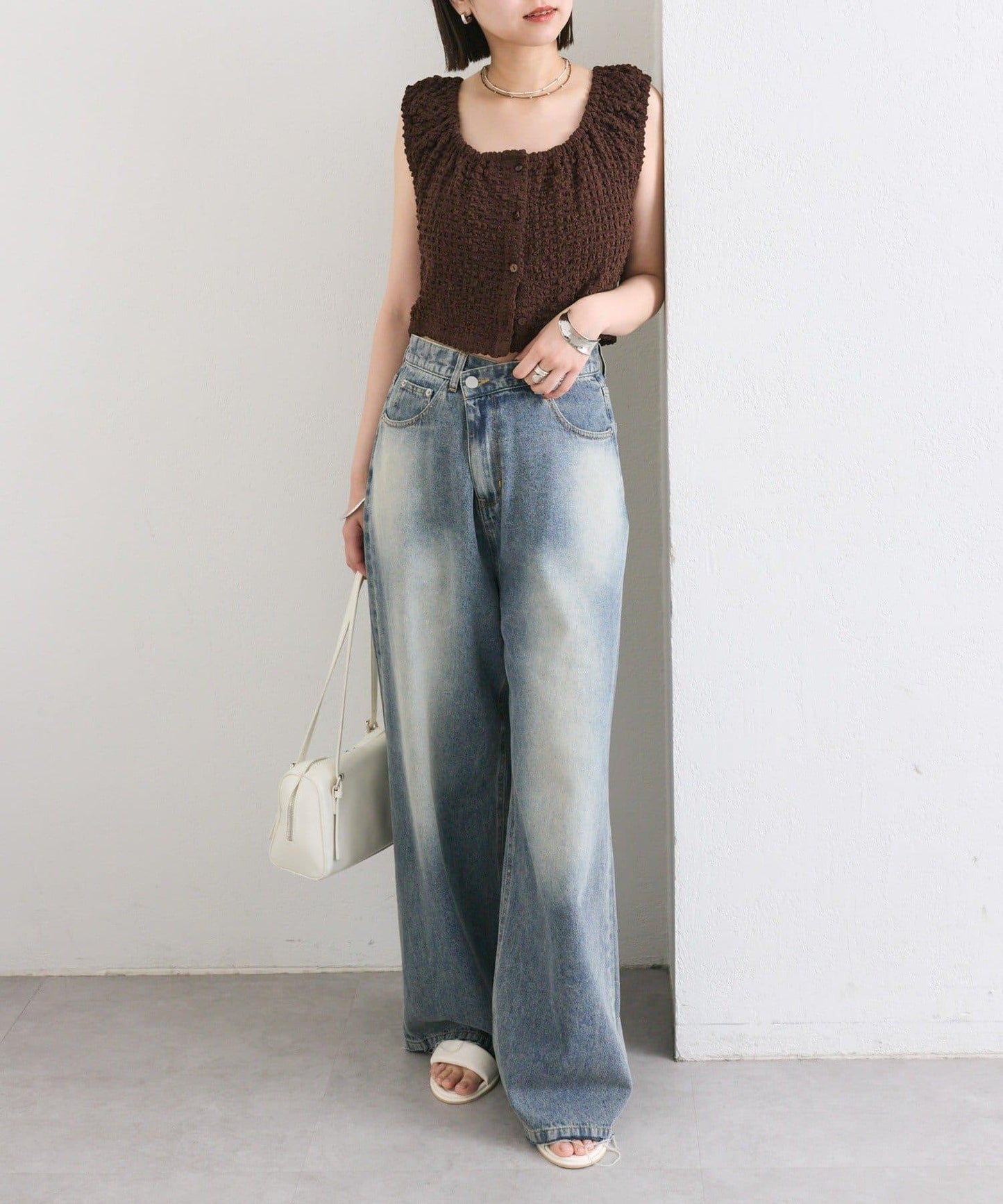 剪裁做舊牛仔布