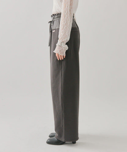 高腰拼接休閒褲