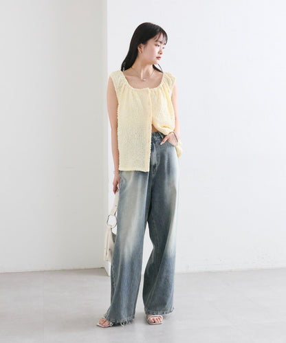 剪裁做舊牛仔布