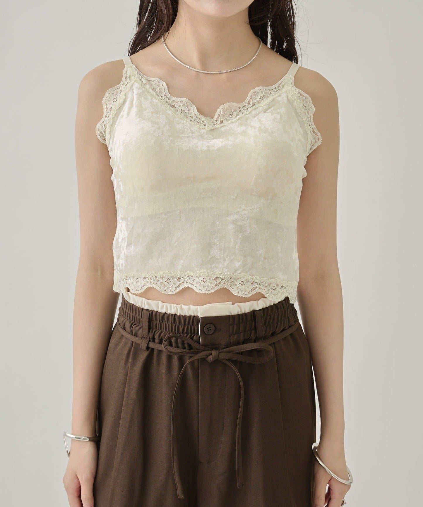 帶胸墊天鵝絨吊帶背心