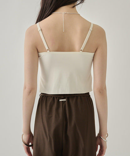 帶胸墊天鵝絨吊帶背心