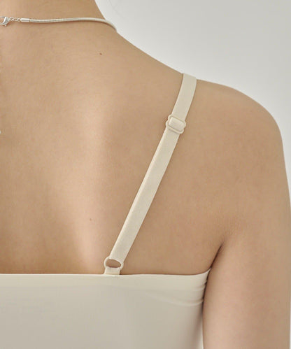 帶胸墊天鵝絨吊帶背心