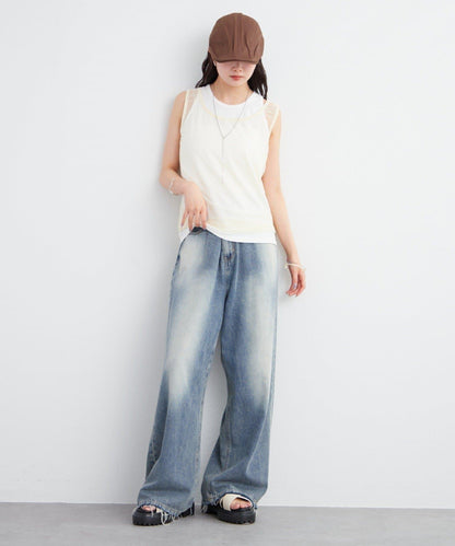 剪裁做舊牛仔布